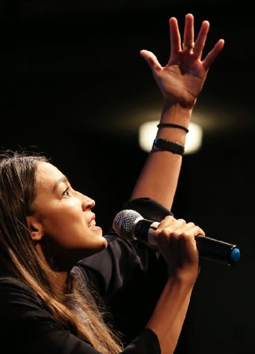 U.S. HOUSE CANDIDATE ALEXANDRIA OCASIO-CORTEZ (D-NY) SPEAKS AT A PROGRESSIVE FUNDRAISER ON AUGUST 2, 2018, IN LOS ANGELES.
