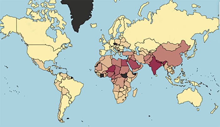 Global pollution map