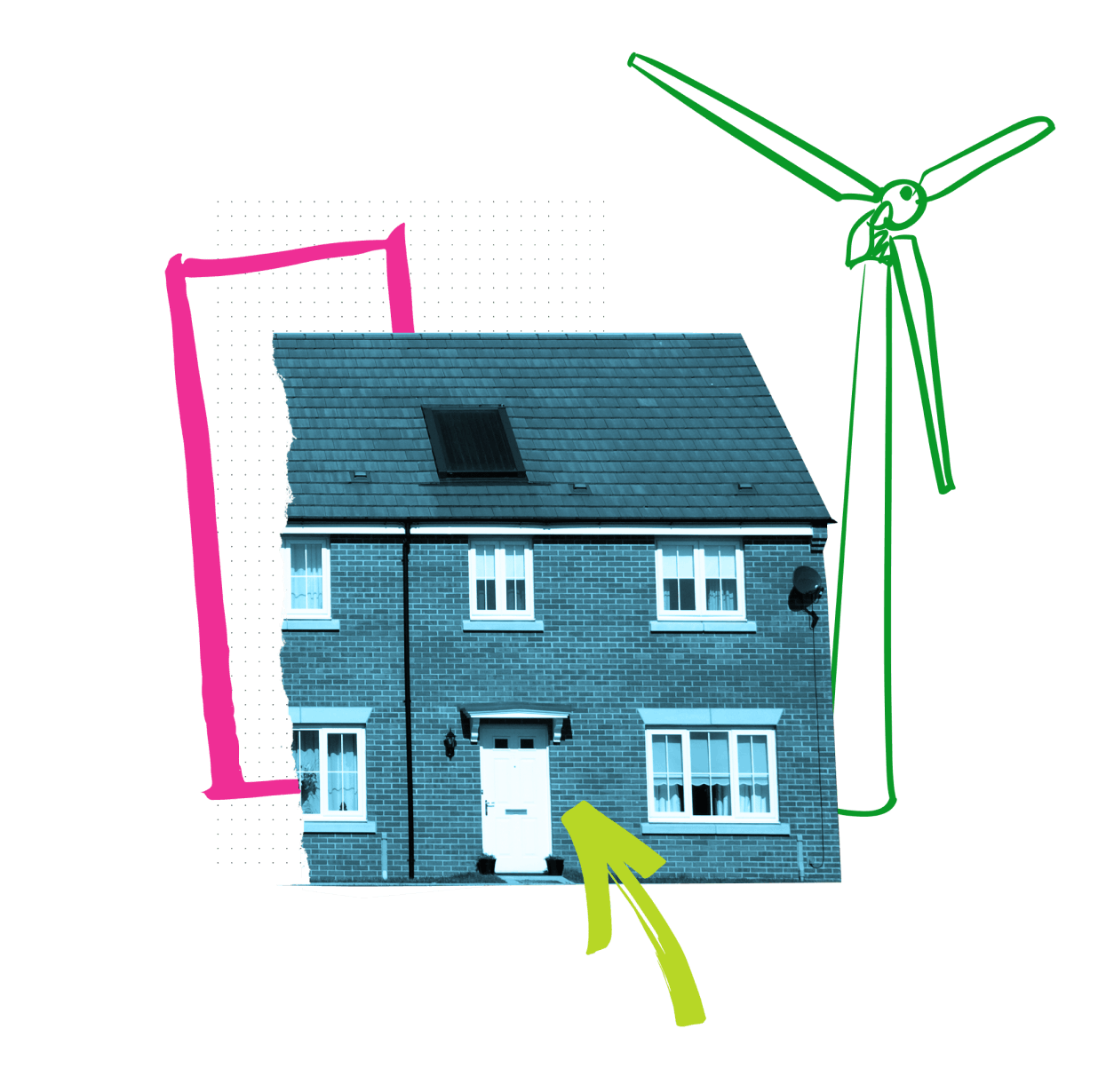 House and wind turbine