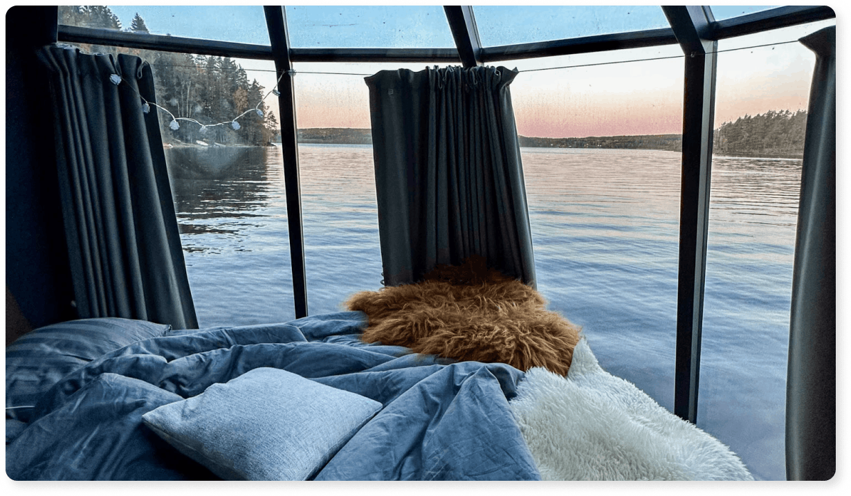 Seng hos Yggdrasil Igloo Värmland