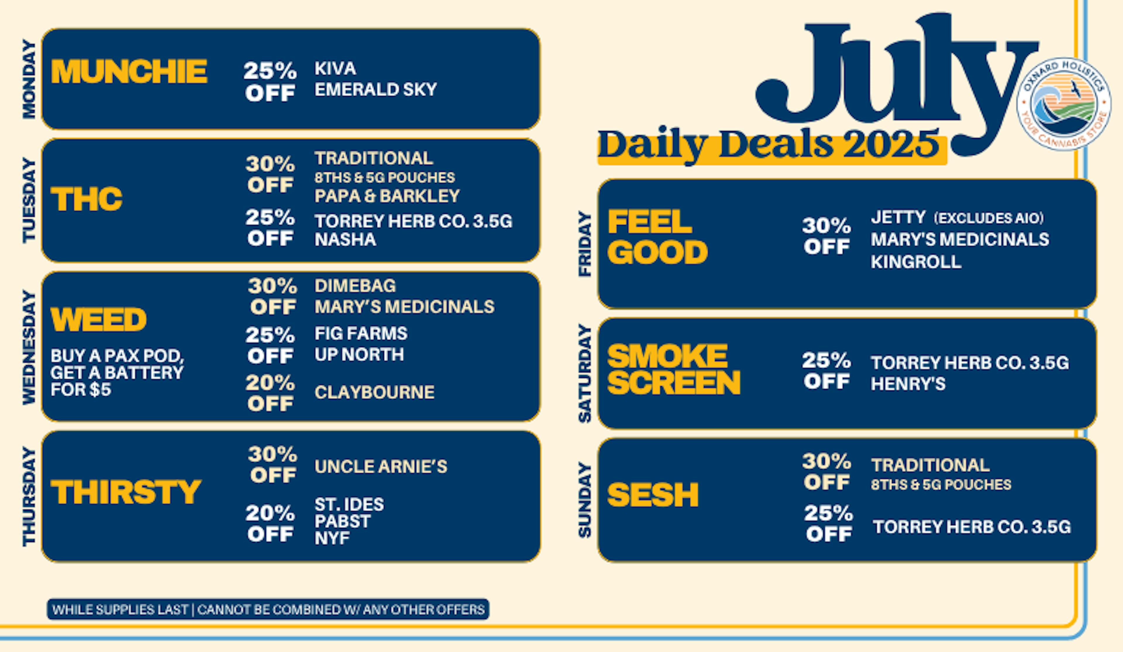 July Daily Deals.