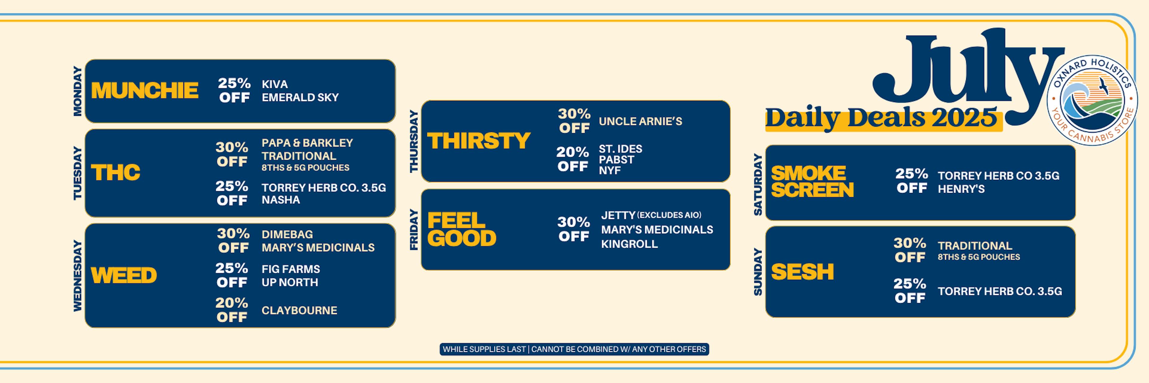 July Daily Deals.