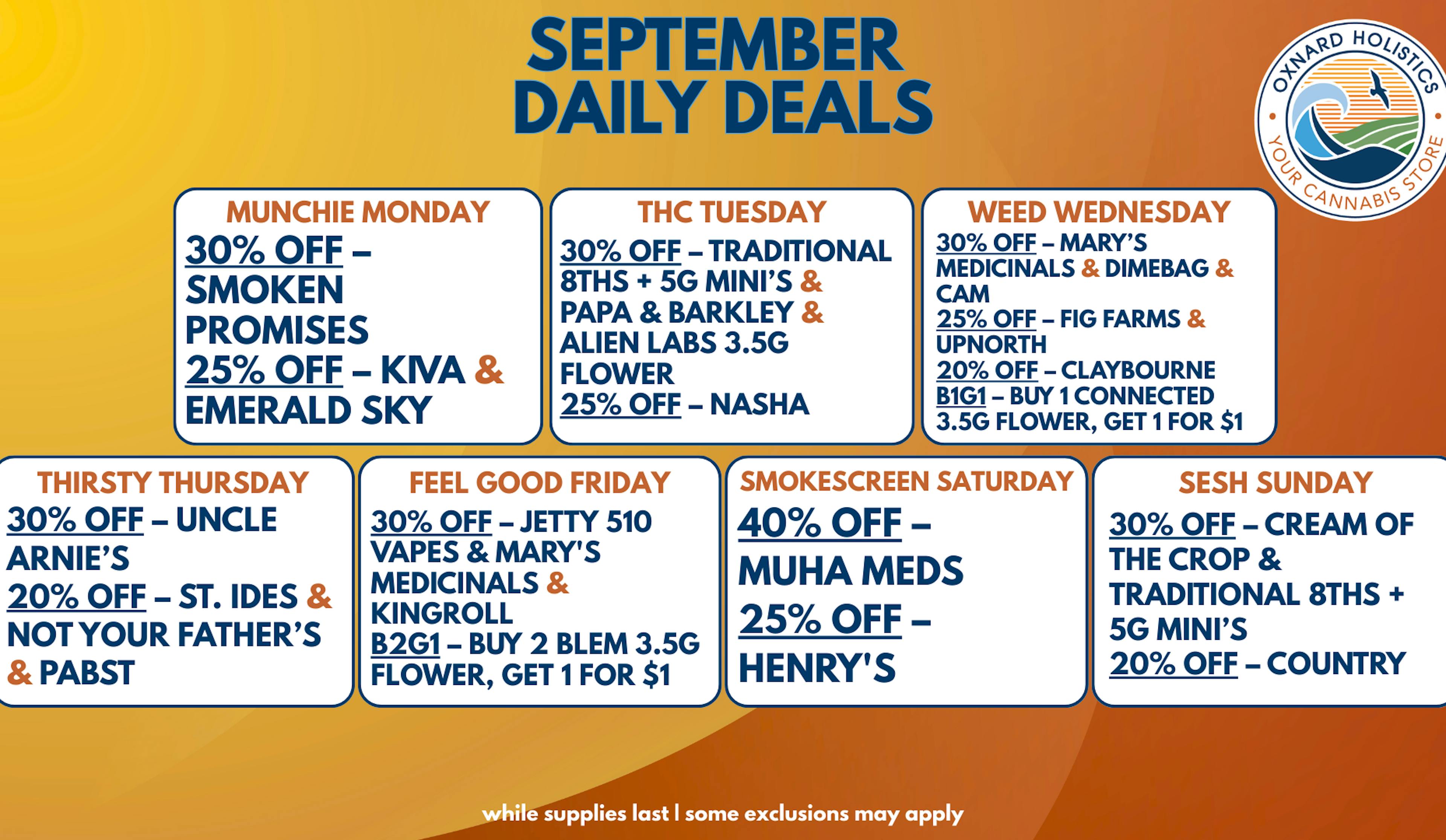 September Daily Deals