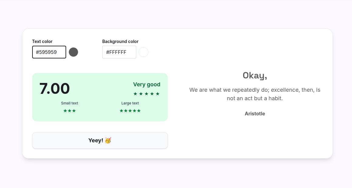 excellent color contrast