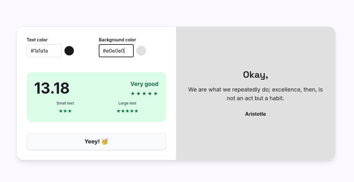 excellent color contrast