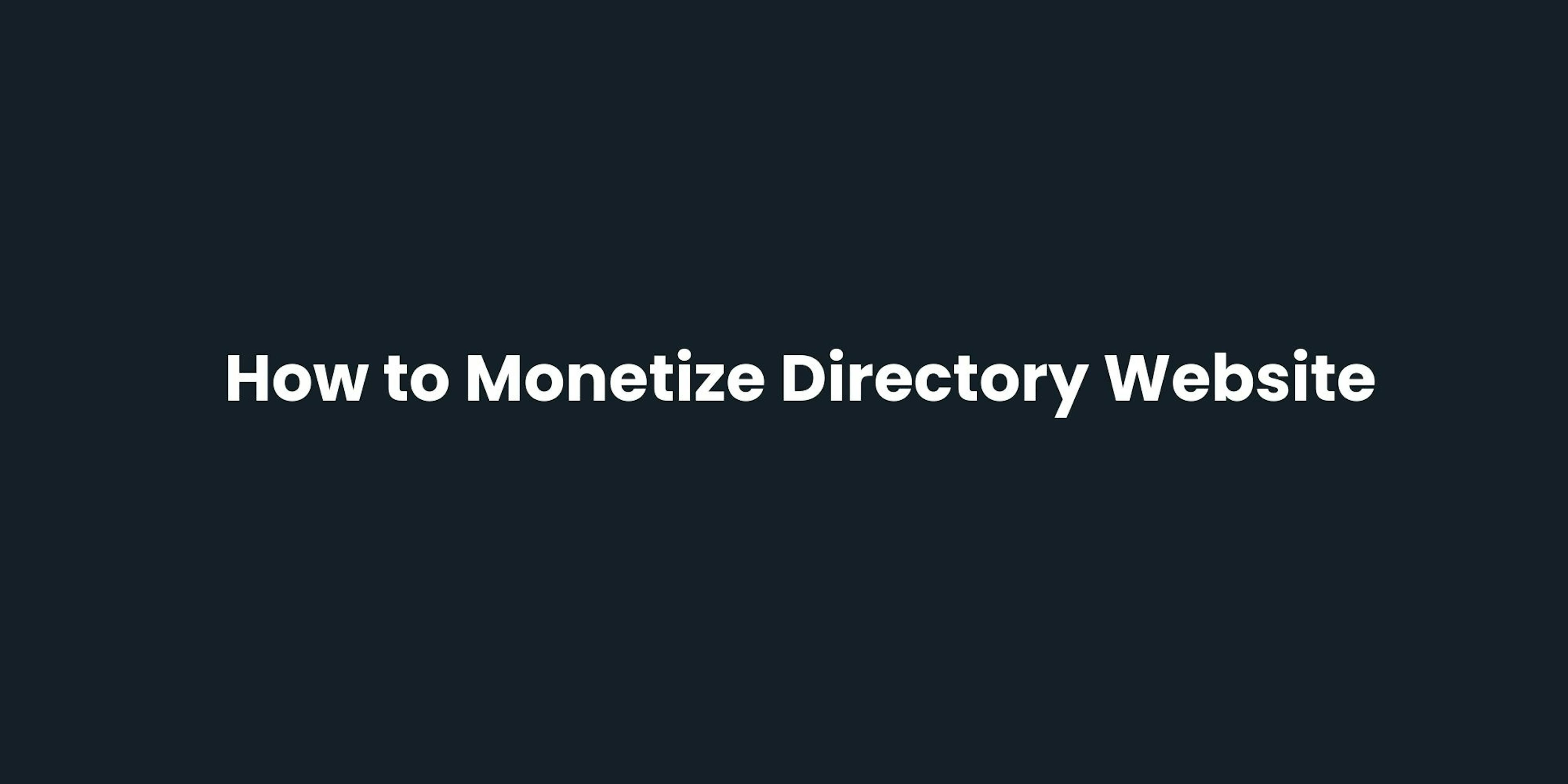 Monetize Directory Website