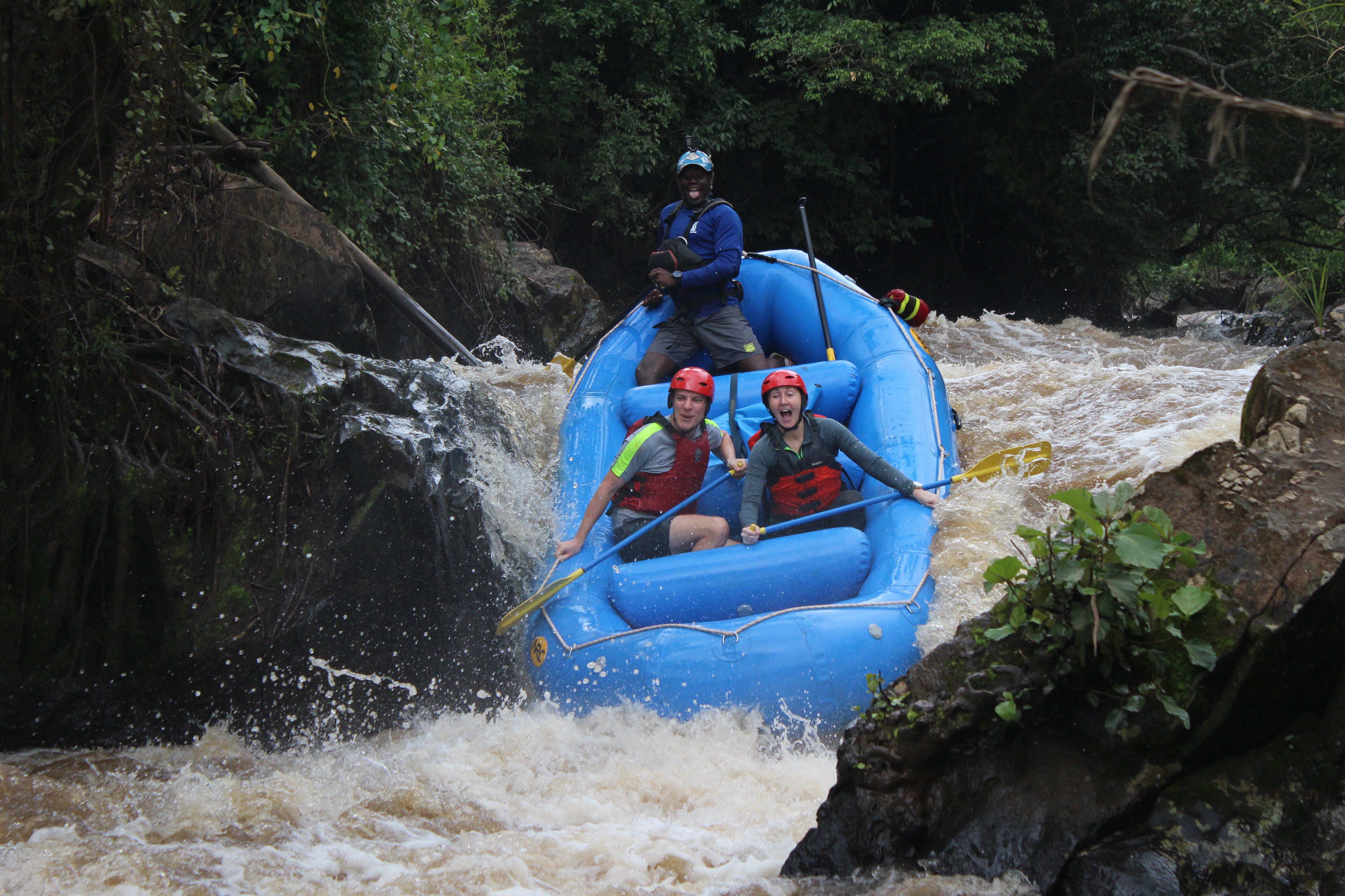 Rafting at the river Uganda