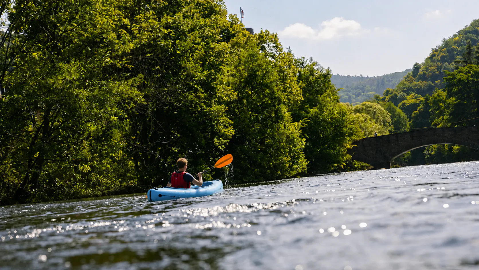 heimbach rivier de Rure in duitsland packraft