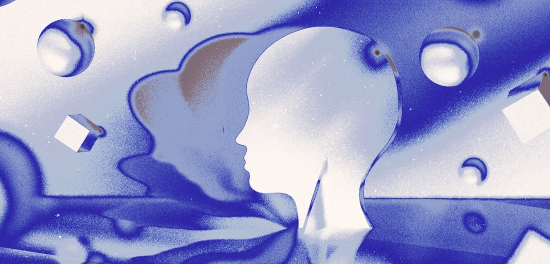 Abstract side profile of face