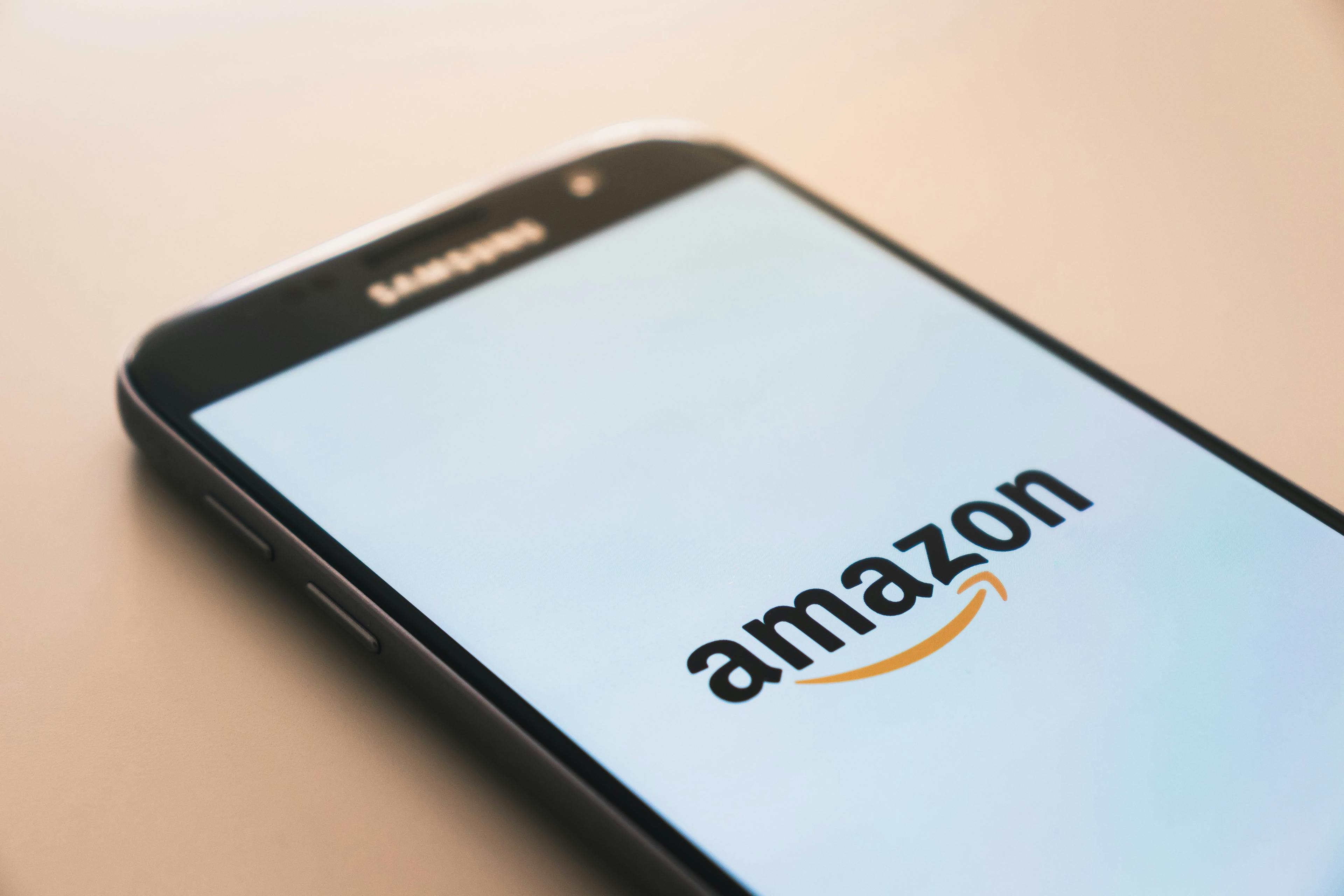Amazon logo on a mobile devices