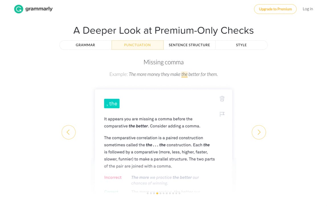 grammarly-pricing-02-premium-checks.png Grammarly's pricing page fails to link features to benefits. Grammarly's pricing page fails to link features to benefits.