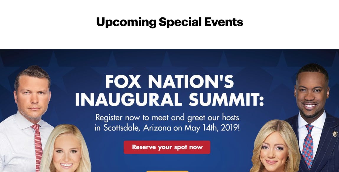 Fox Nation - upcoming events