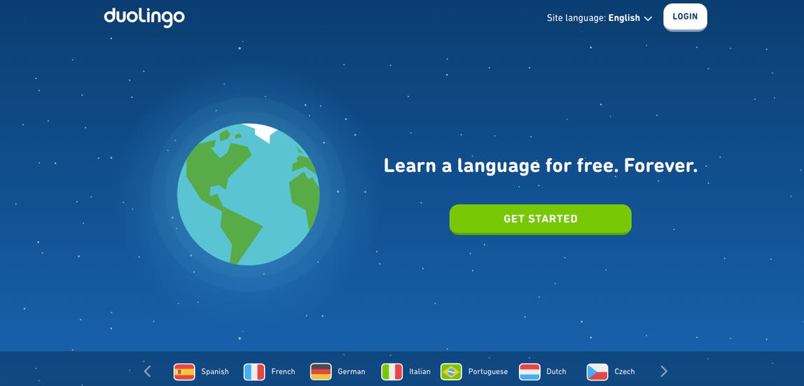 Duolingo home page