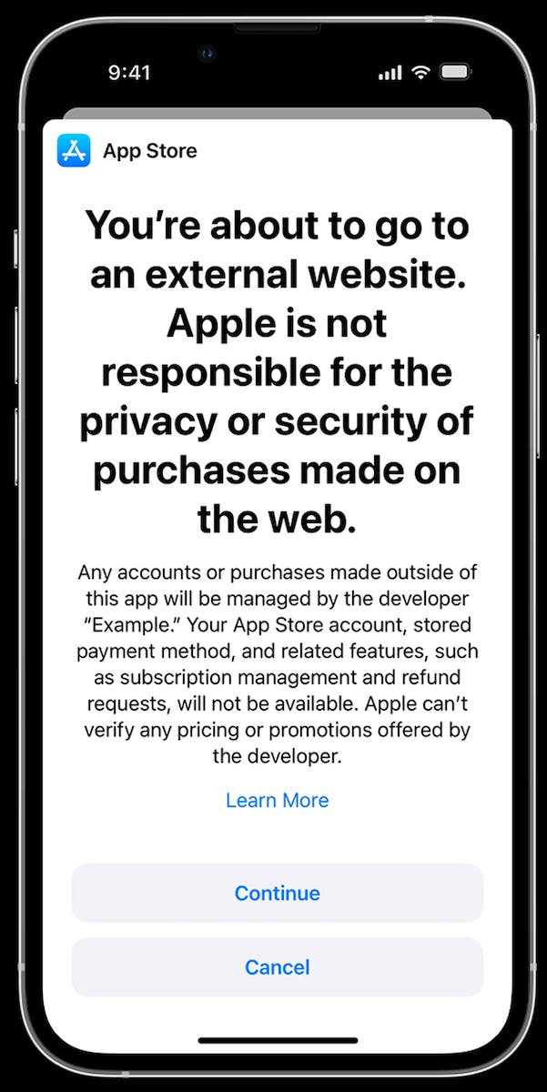 Apple disclosure sheet - Apple DMA