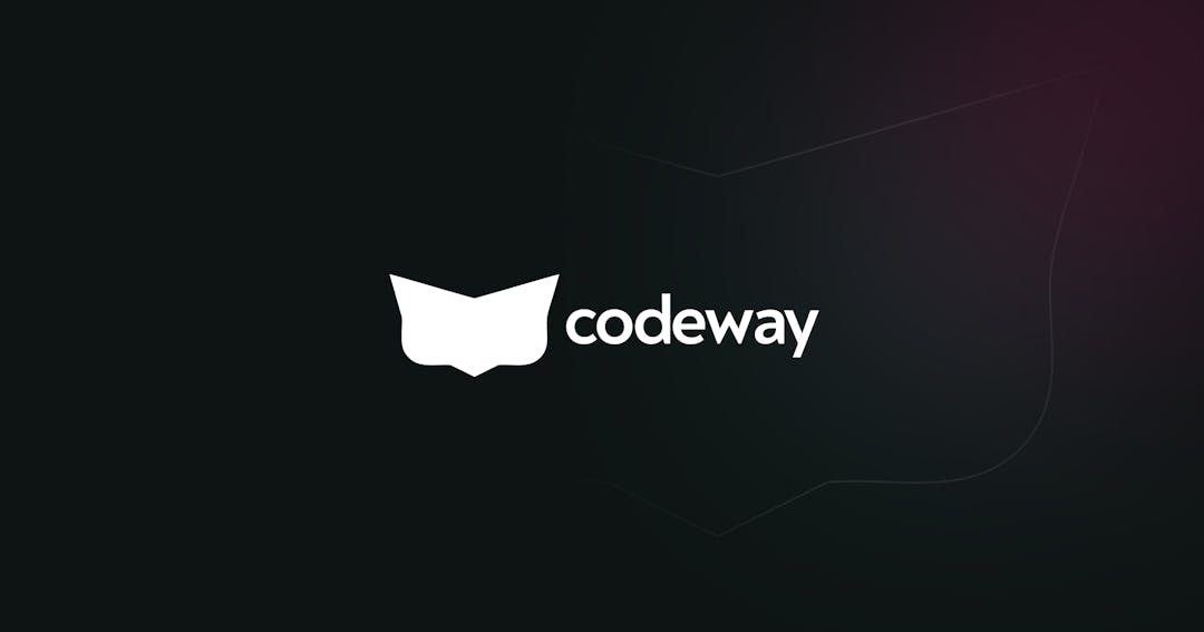 Codeway logo set on a black background