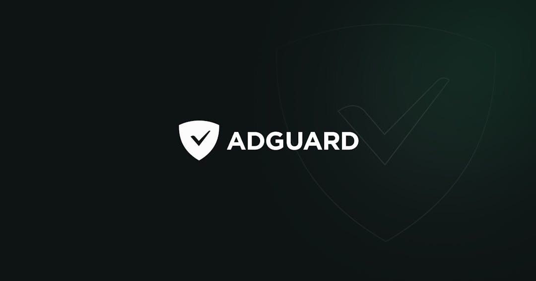 AdGuard logo in white on black background