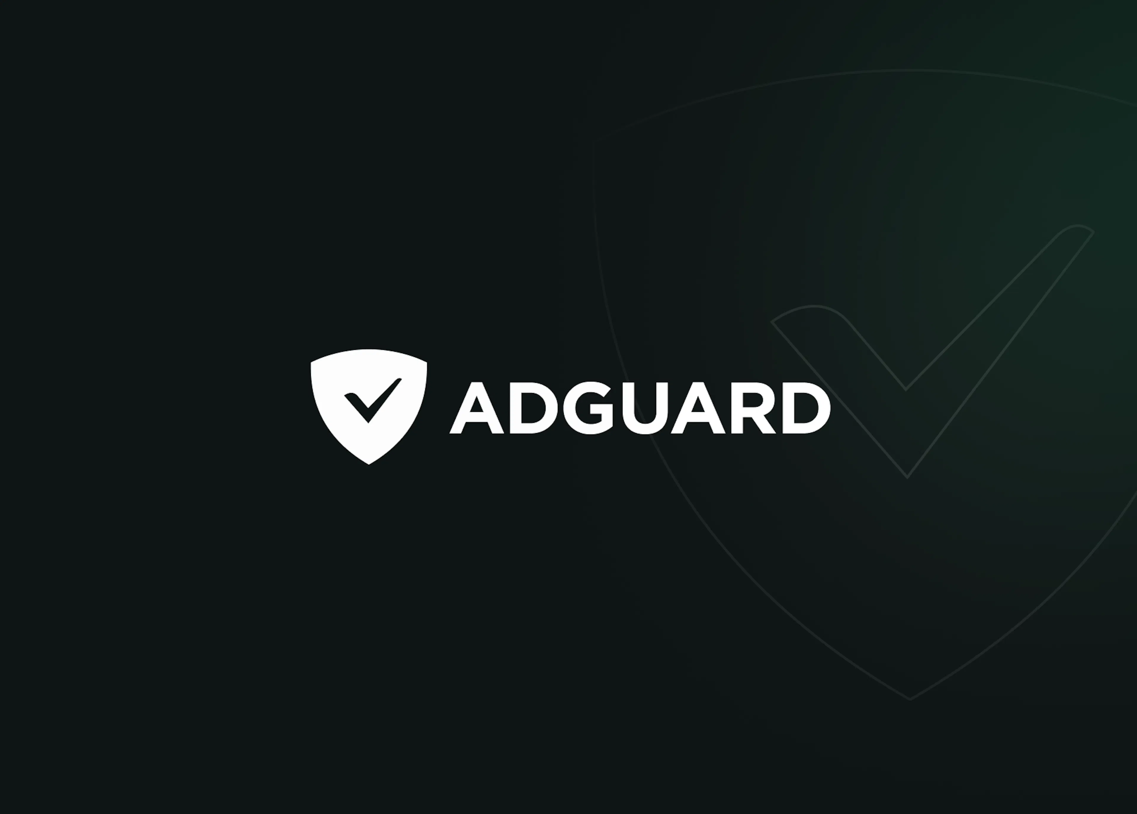AdGuard logo in white on black background