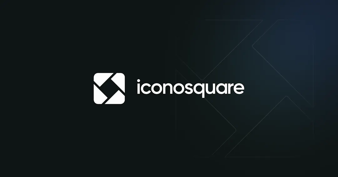 Iconosquare logo on black background