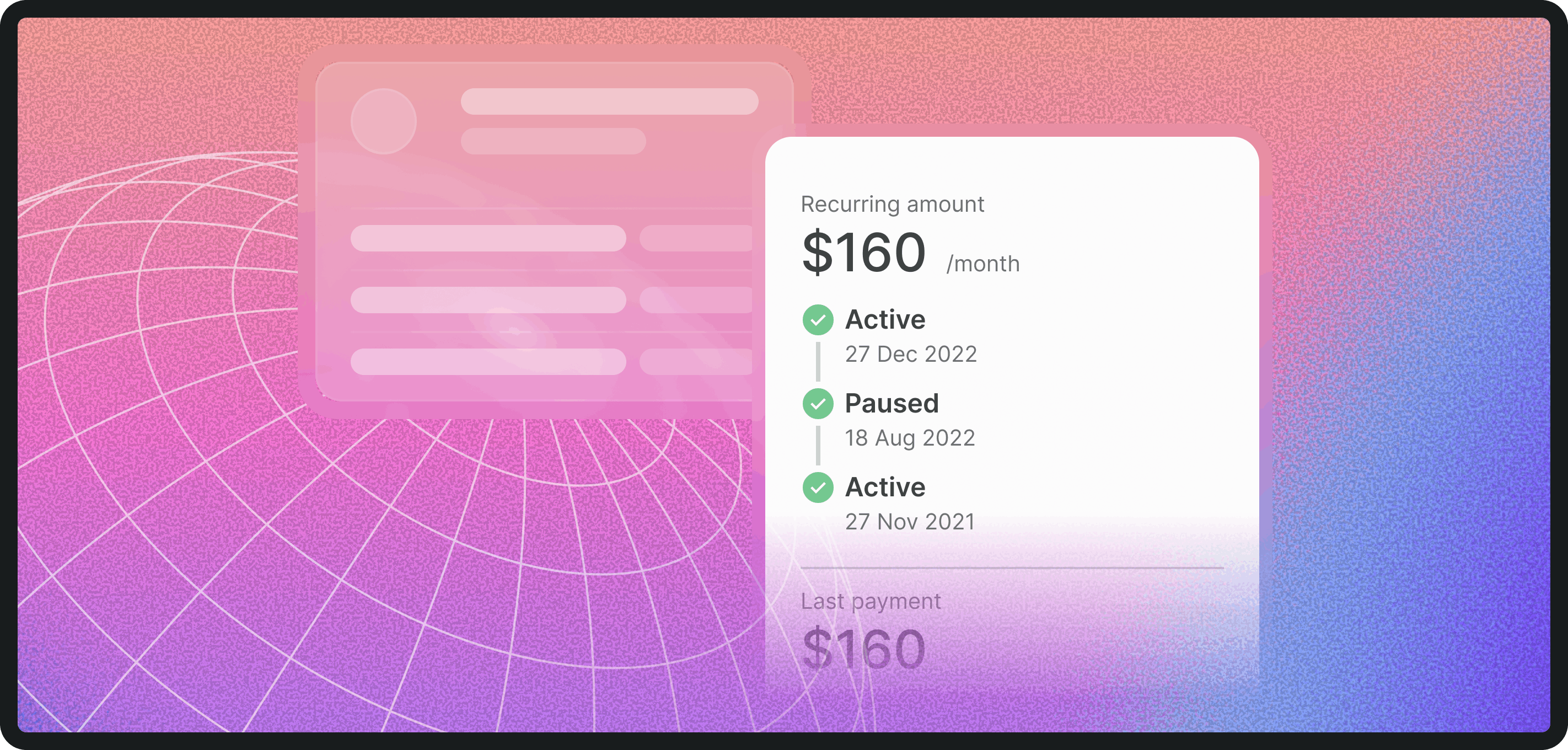 Globe matrix and product UI
