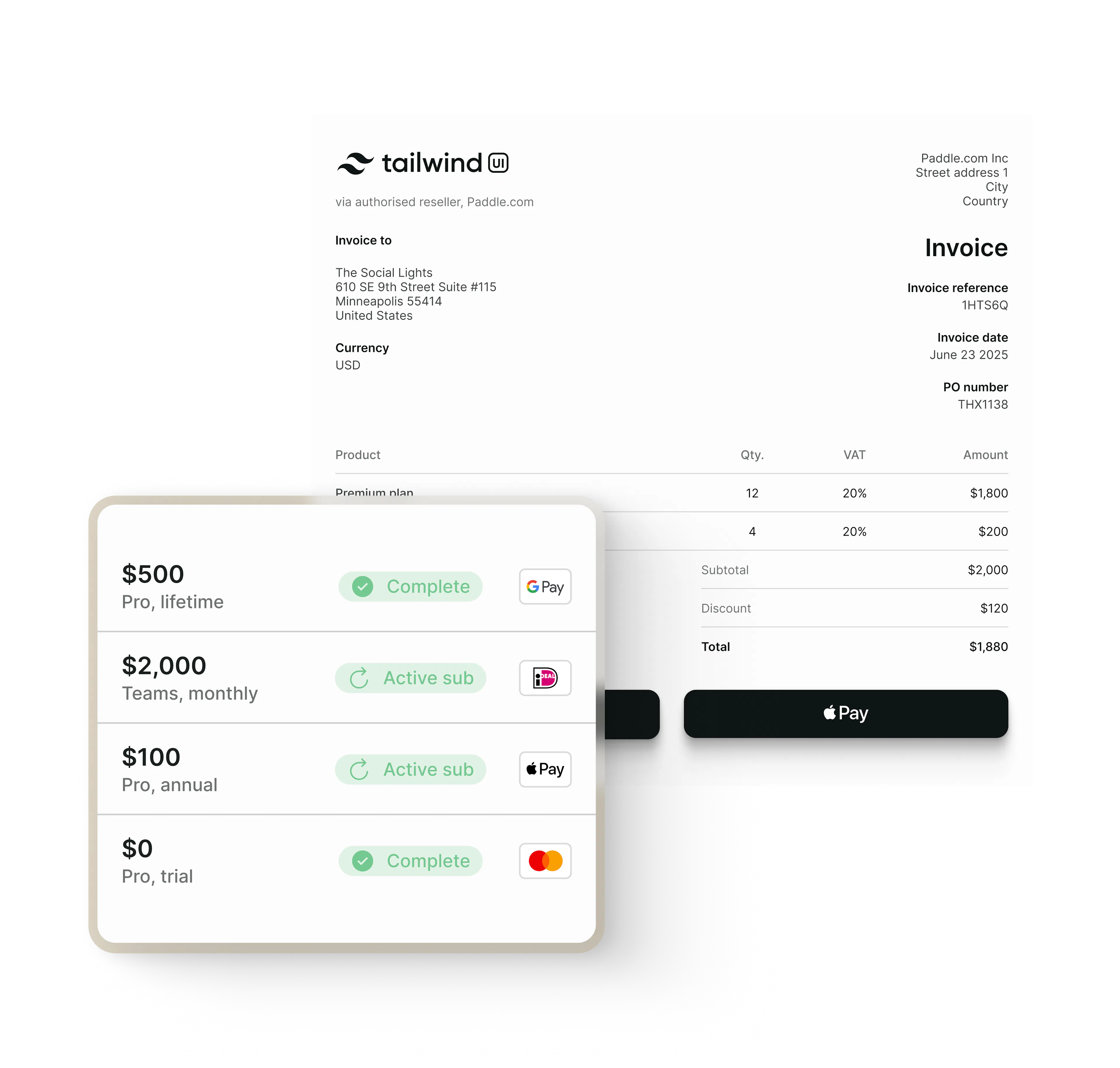 Billing hybrid plans UI