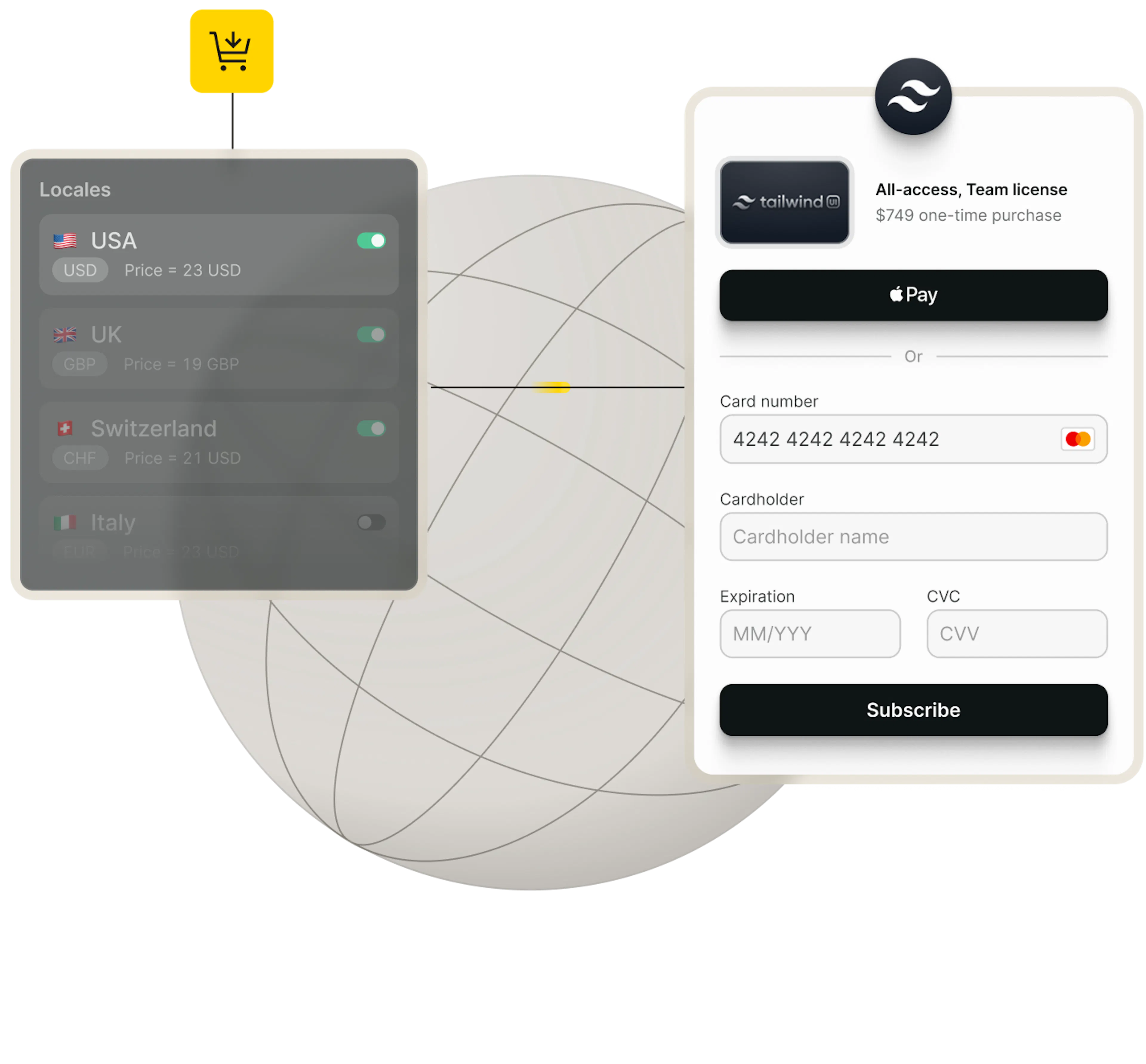 Billing localized checkout
