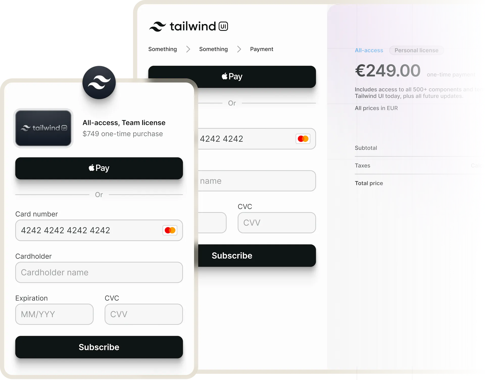 Billing checkout UI