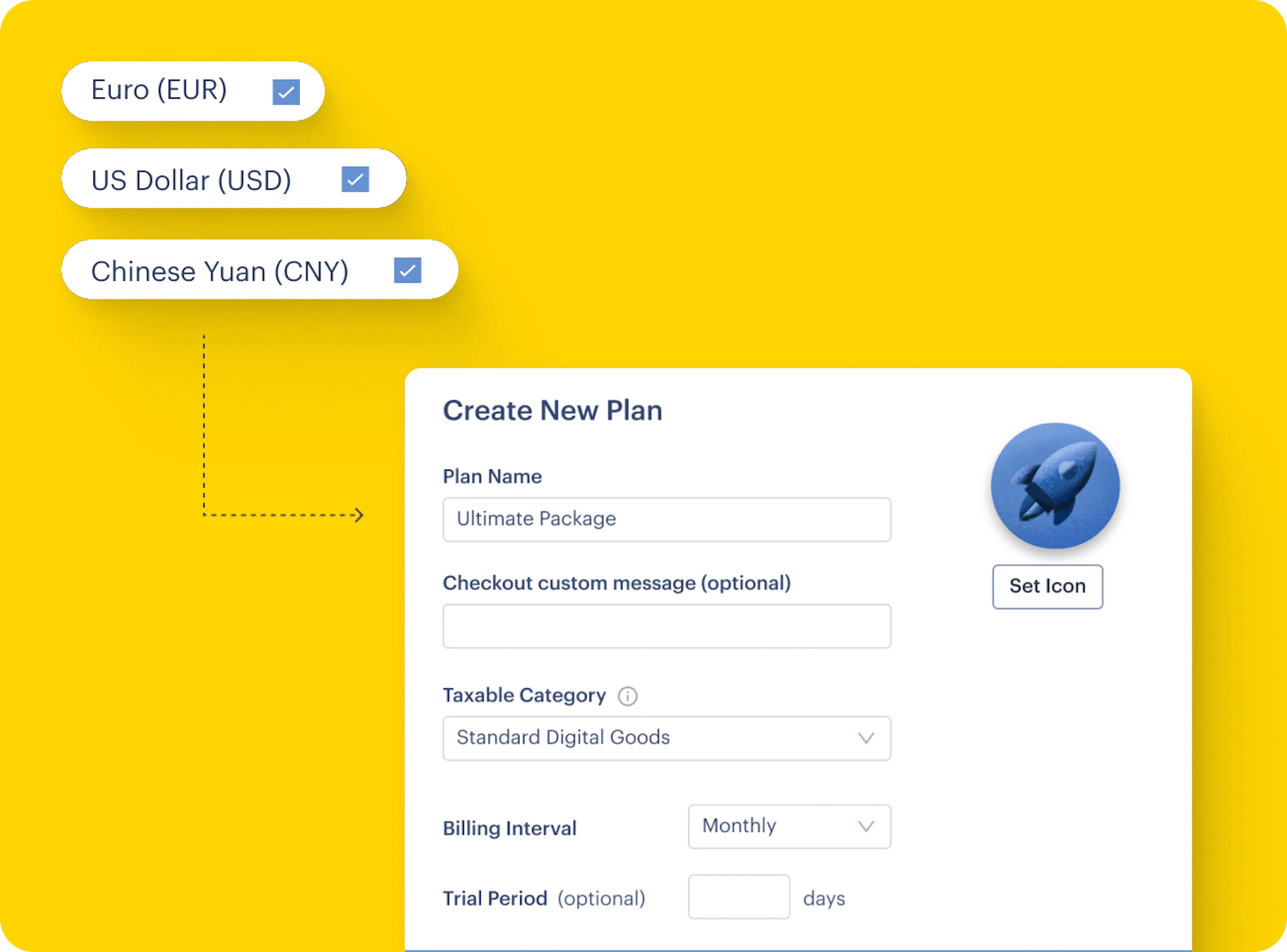 Subscriptions create new plan UI