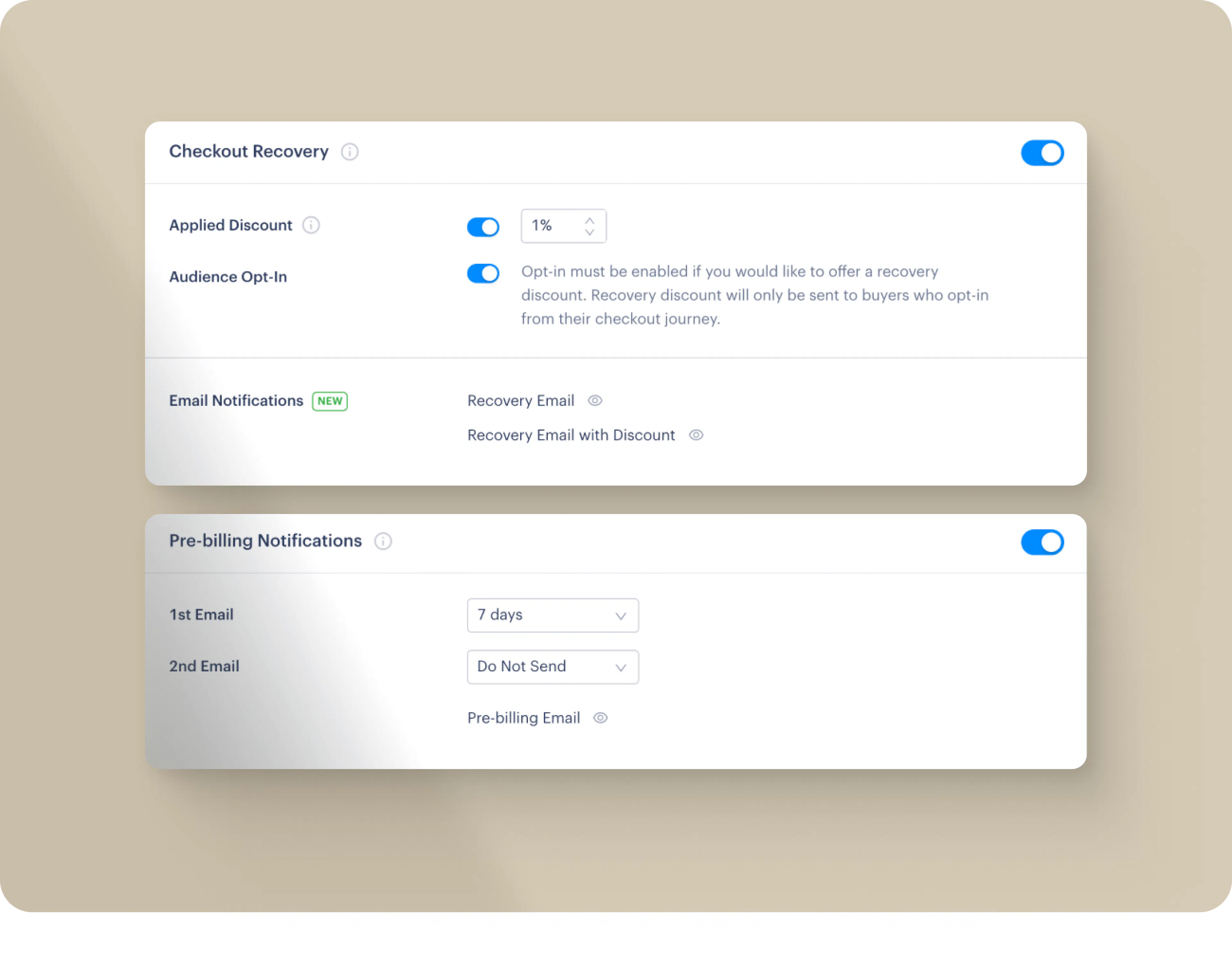 Subscriptions recovery UI