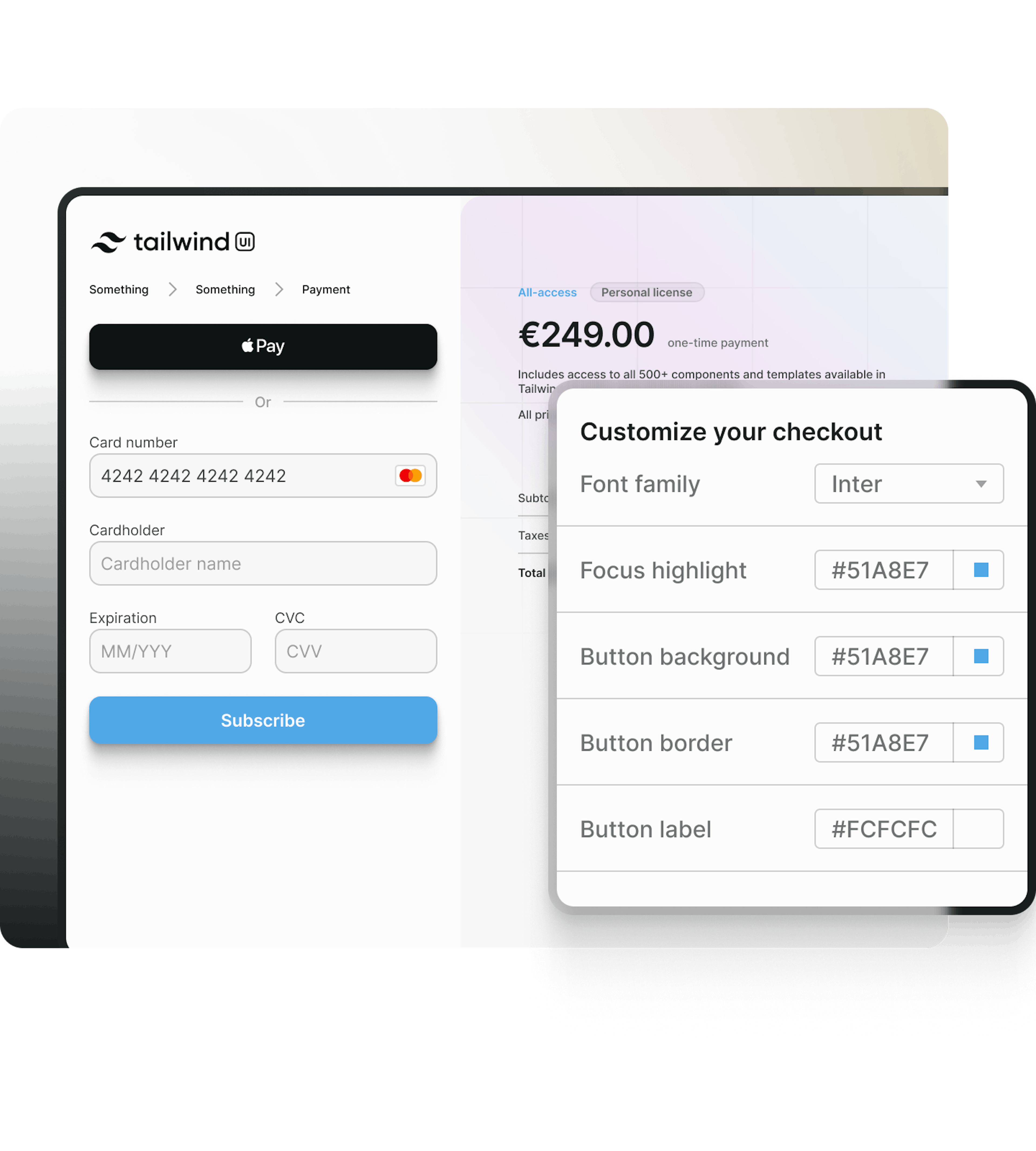 Customize your checkout to match your brand