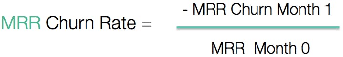 MRR churn rate = mrr churn month 1 / mrr month 0