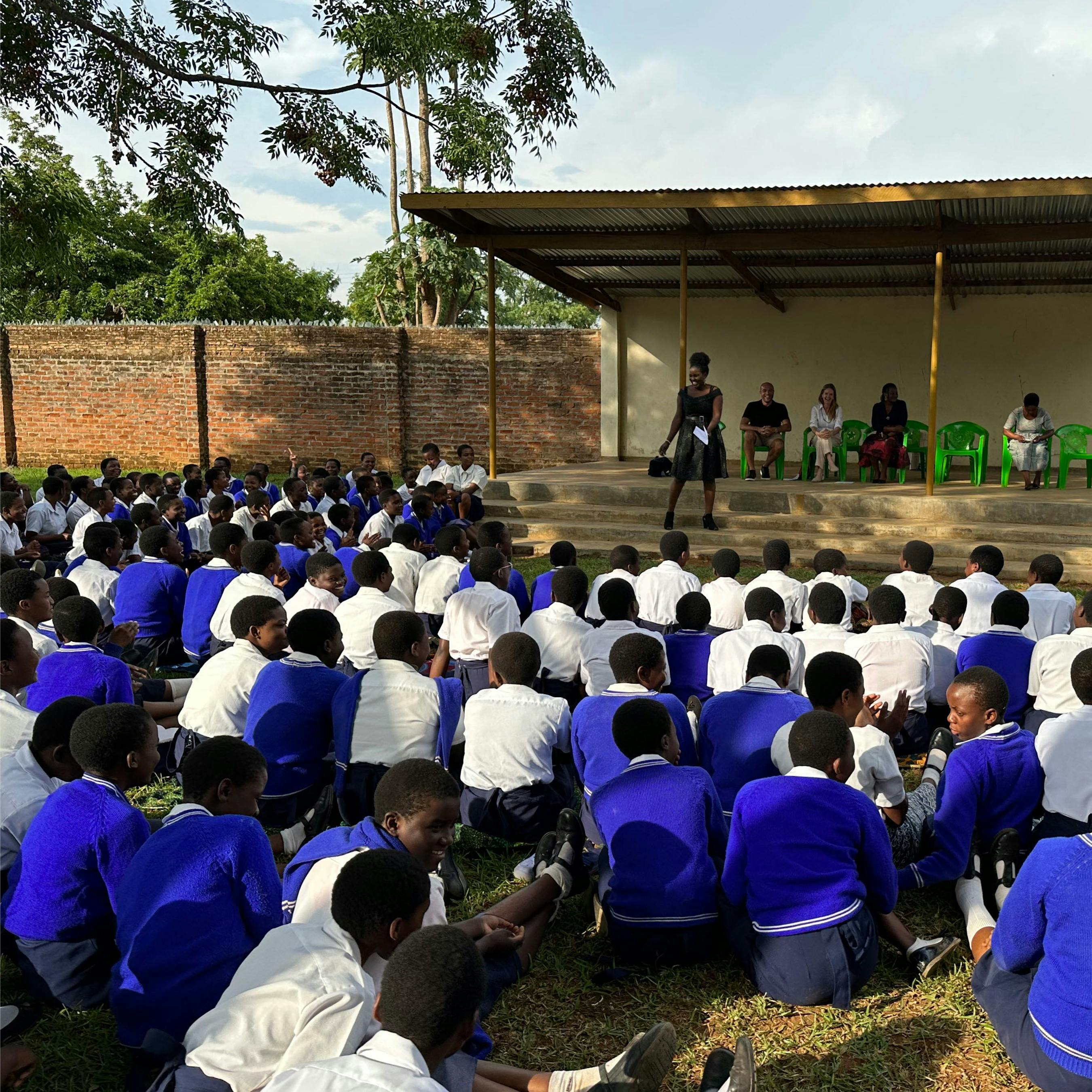 Nicholas Palahnuk at Ludzi Secondary School taking part in AGE Africa's CHATS program.