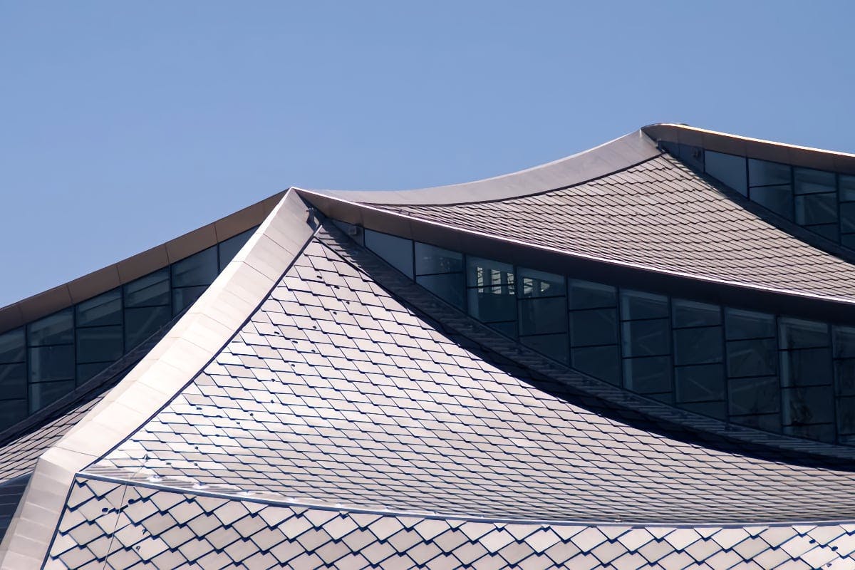 Google's new dragonscale solar roof, created in partnership with SunStyle.