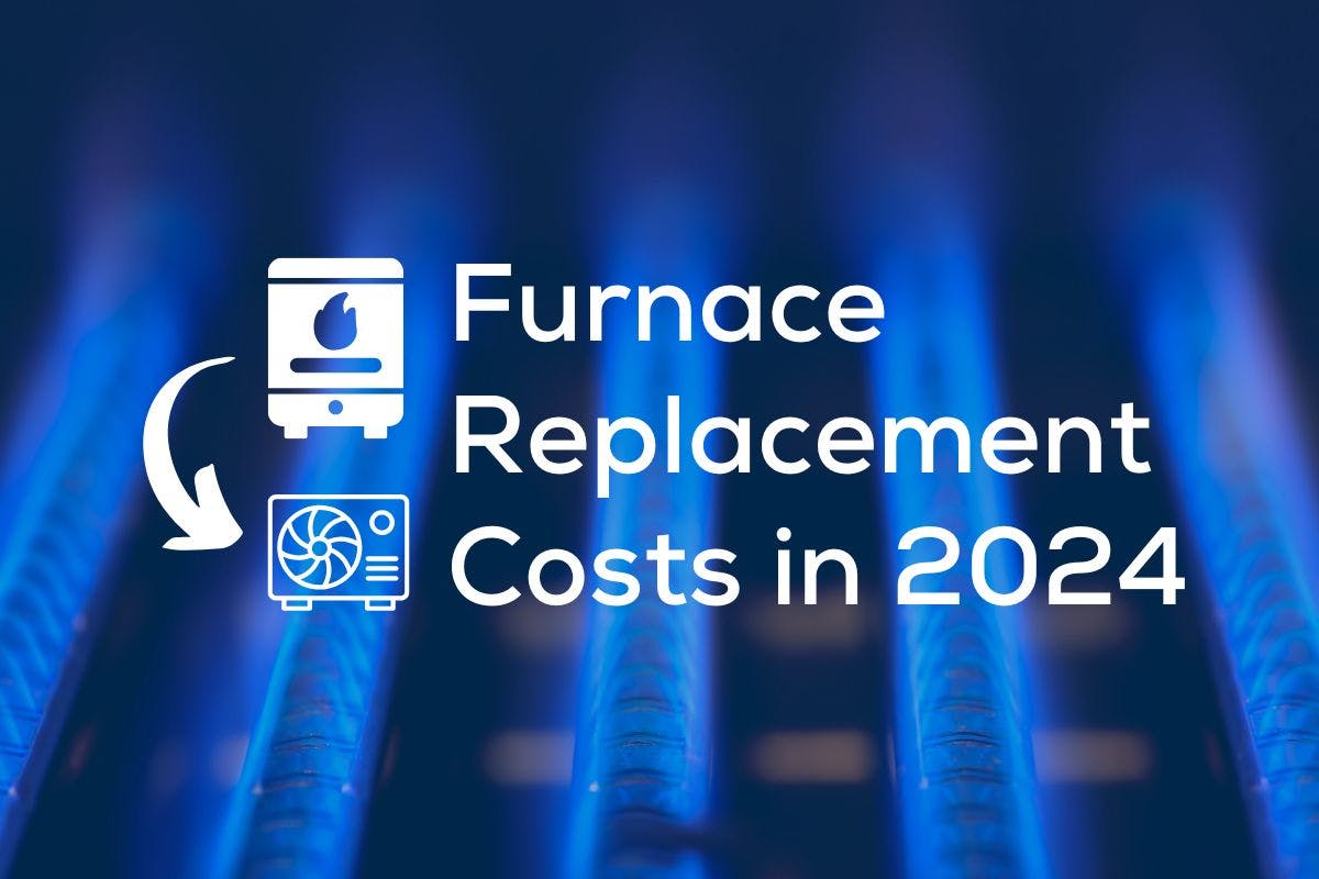 Furnace Replacement Costs and a curved arrow pointing from a furnace icon to a heat pump icon.