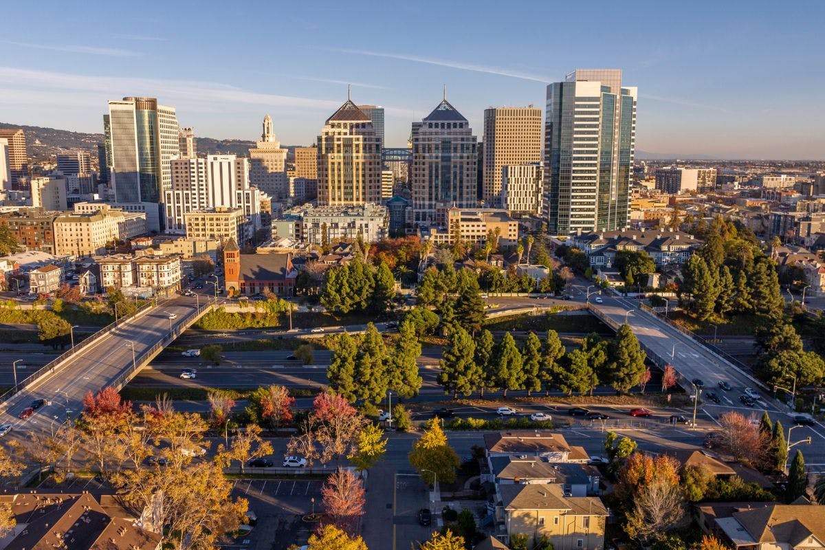 The Oakland, California skyline.