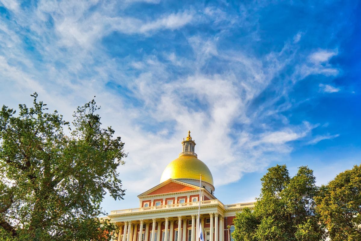 The Massachusetts state house.