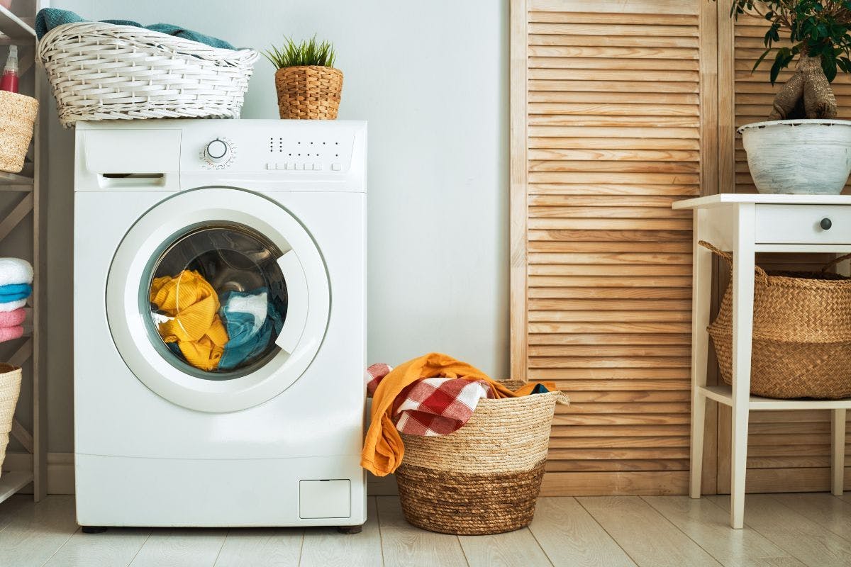 A dryer drying a load of laundry.