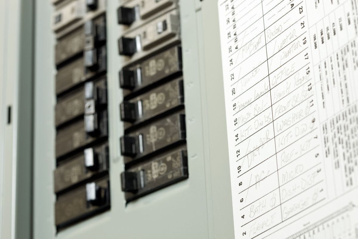An electrical panel.
