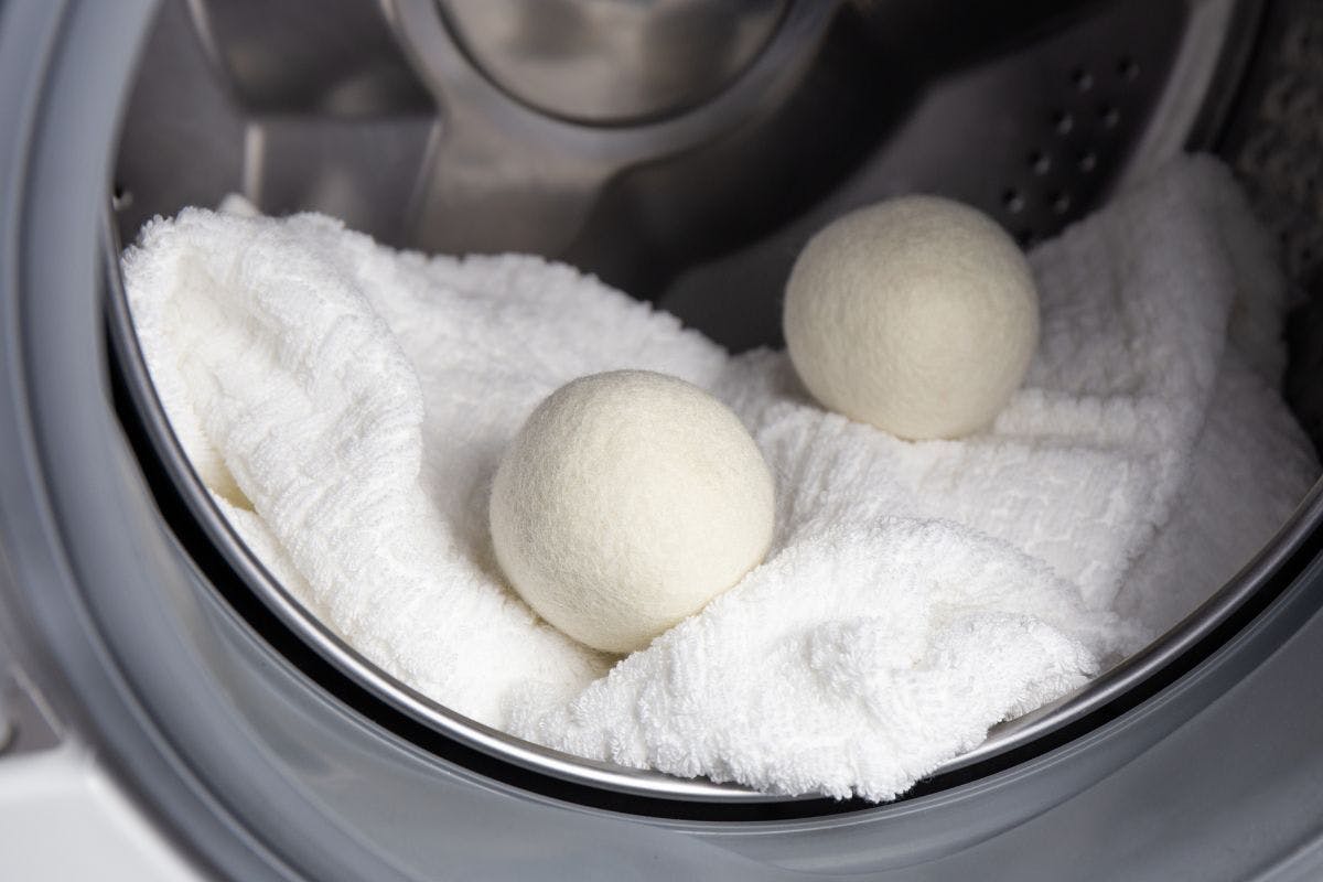 Dry towels inside a dryer.