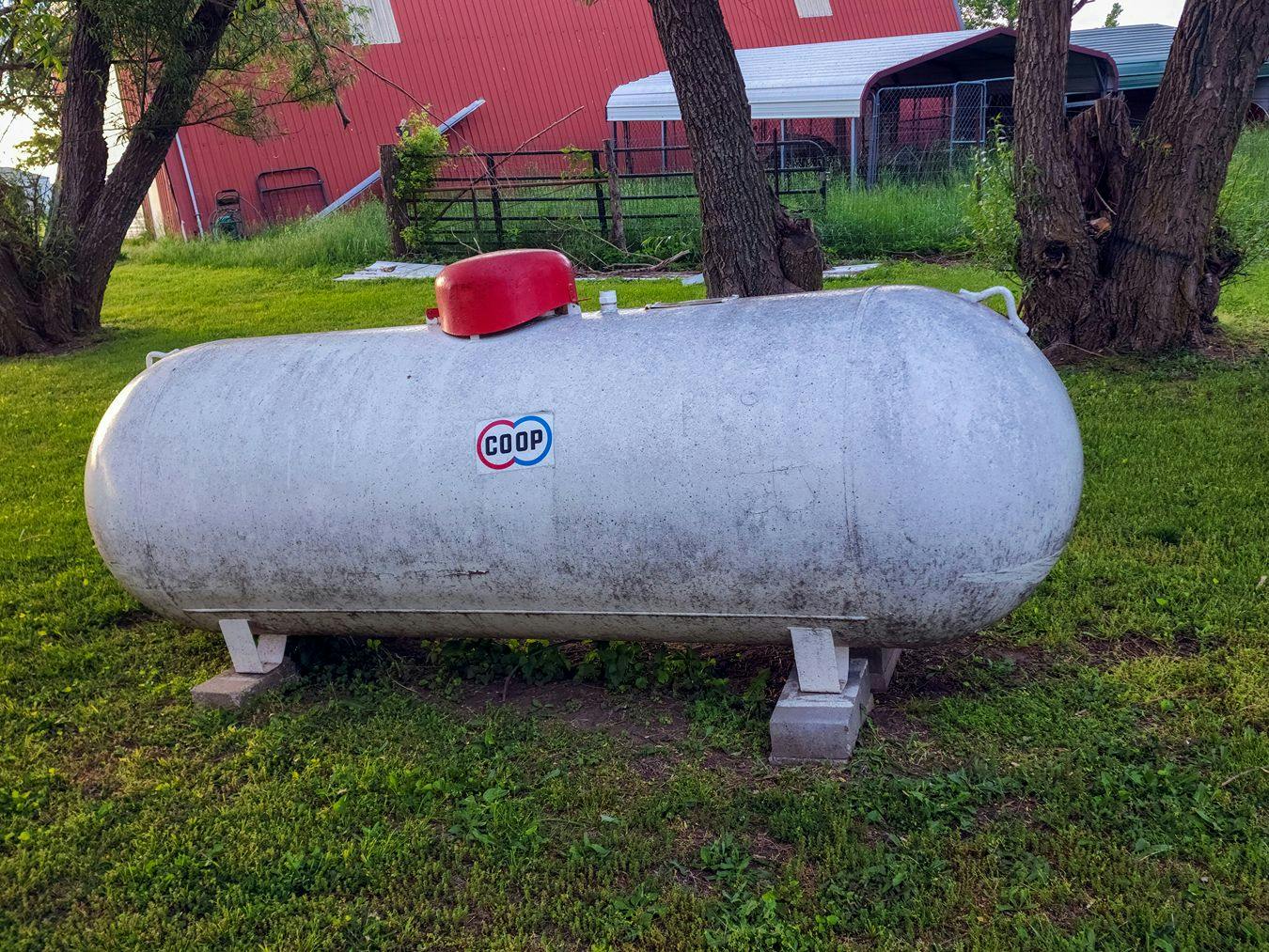 A propane storage tank.