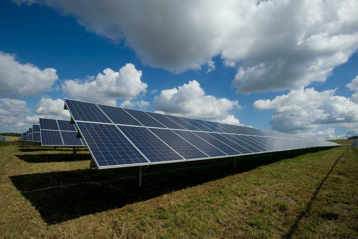 Solar panels — one of the solutions to climate change — in Indiana.