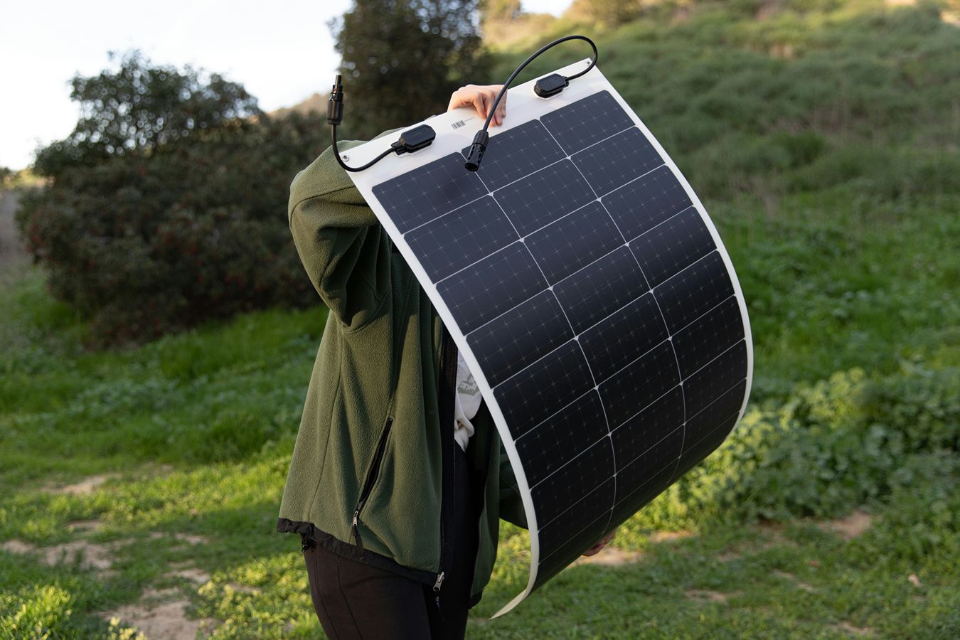 A flexible and portable solar panel.