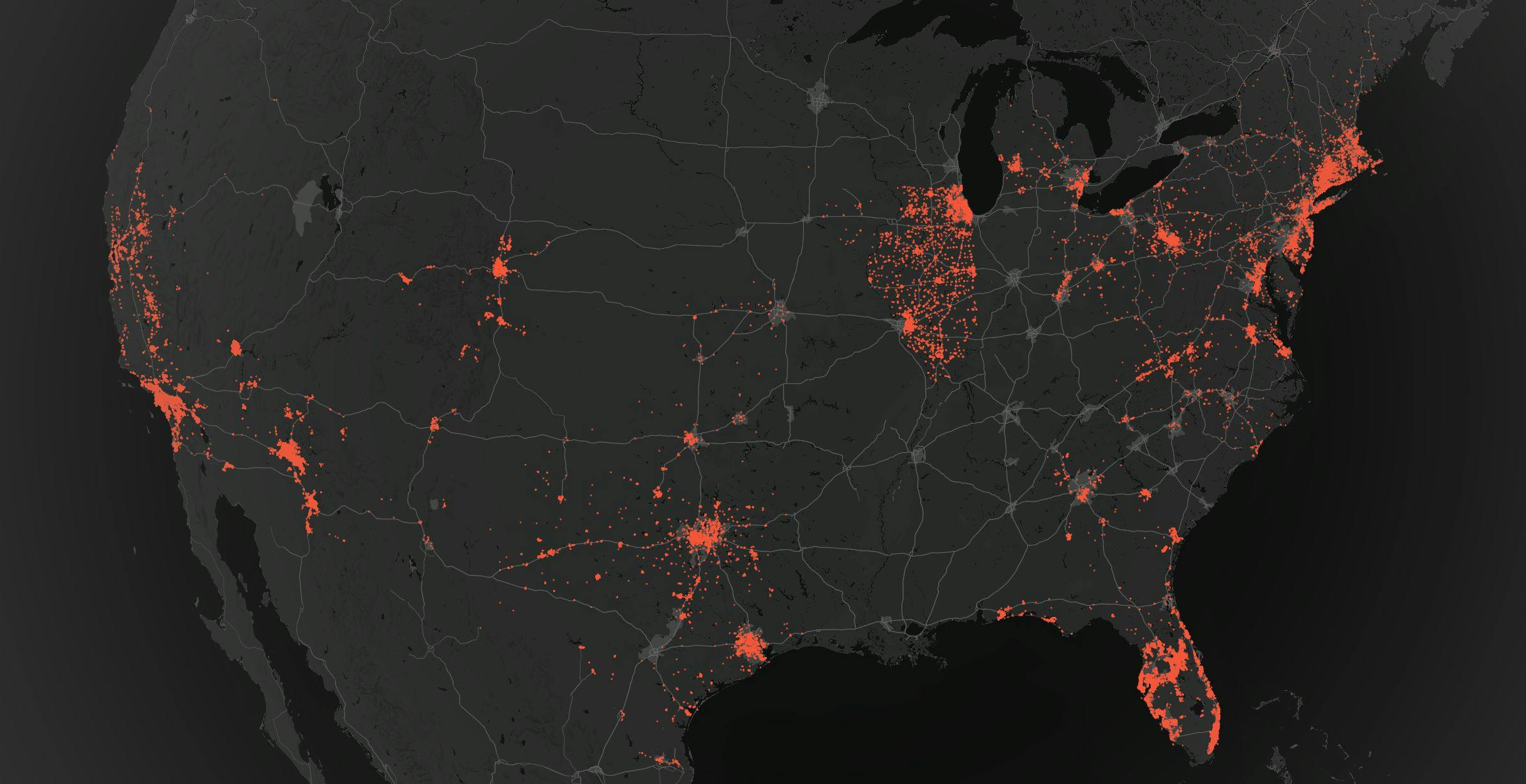 A heat map of Palmetto's 2025 installations.