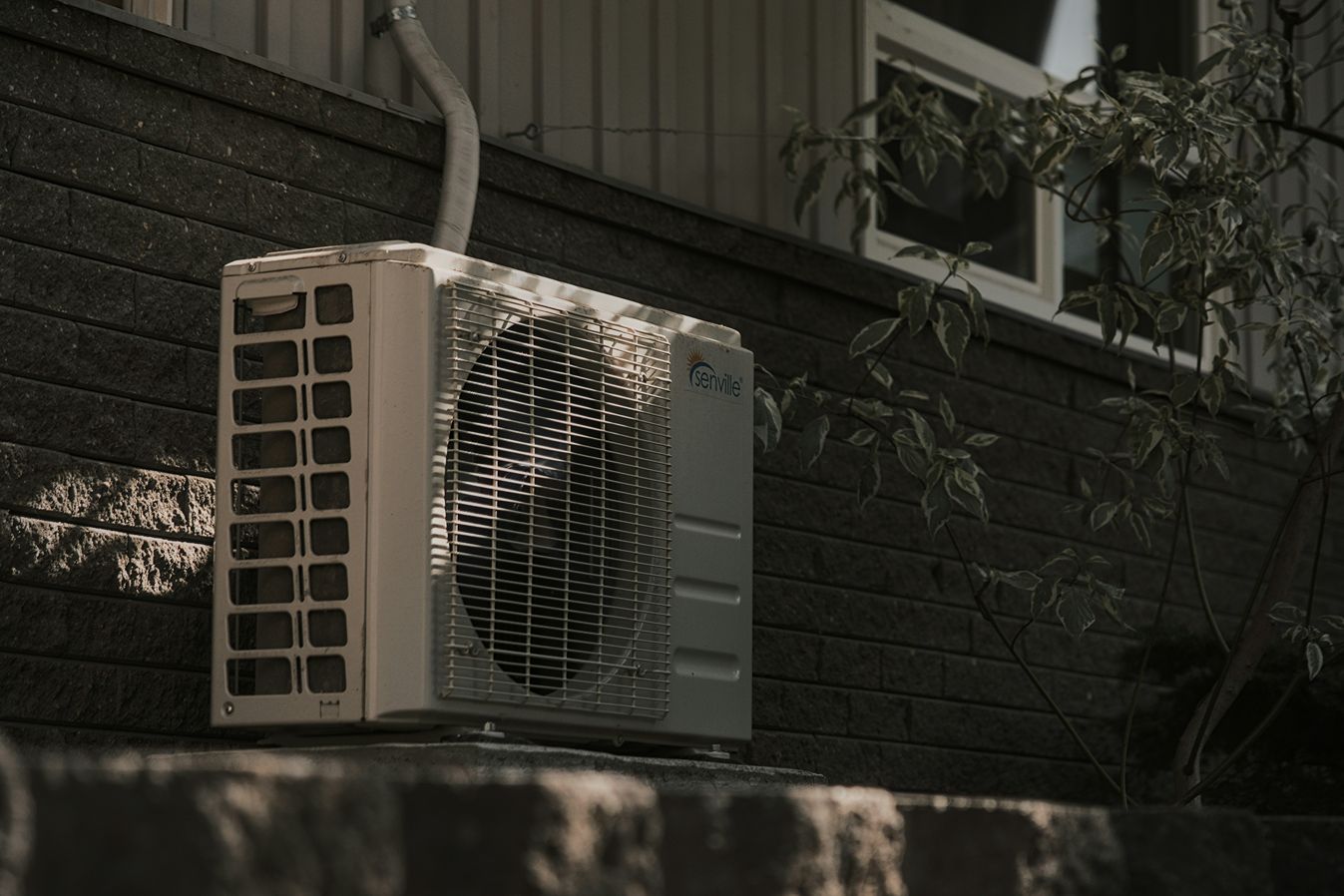 An exterior heat pump unit.