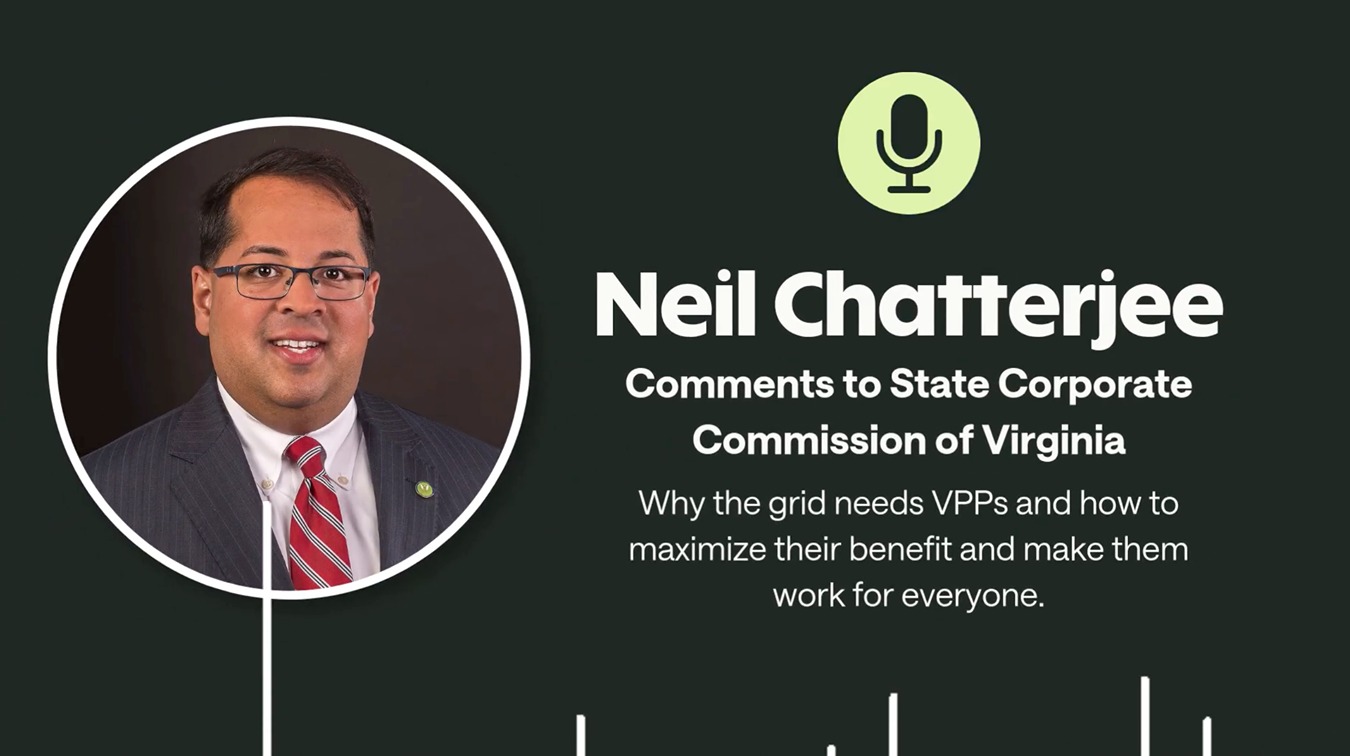 Neil Chatterjee's headshot and a description of the comment's topics.