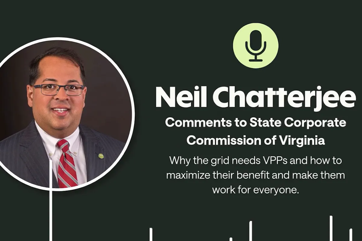 Neil Chatterjee's headshot and a description of the comment's topics.