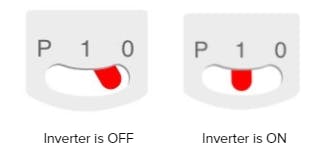 Side-by-side image of toggle in the OFF position and toggle in the ON position.