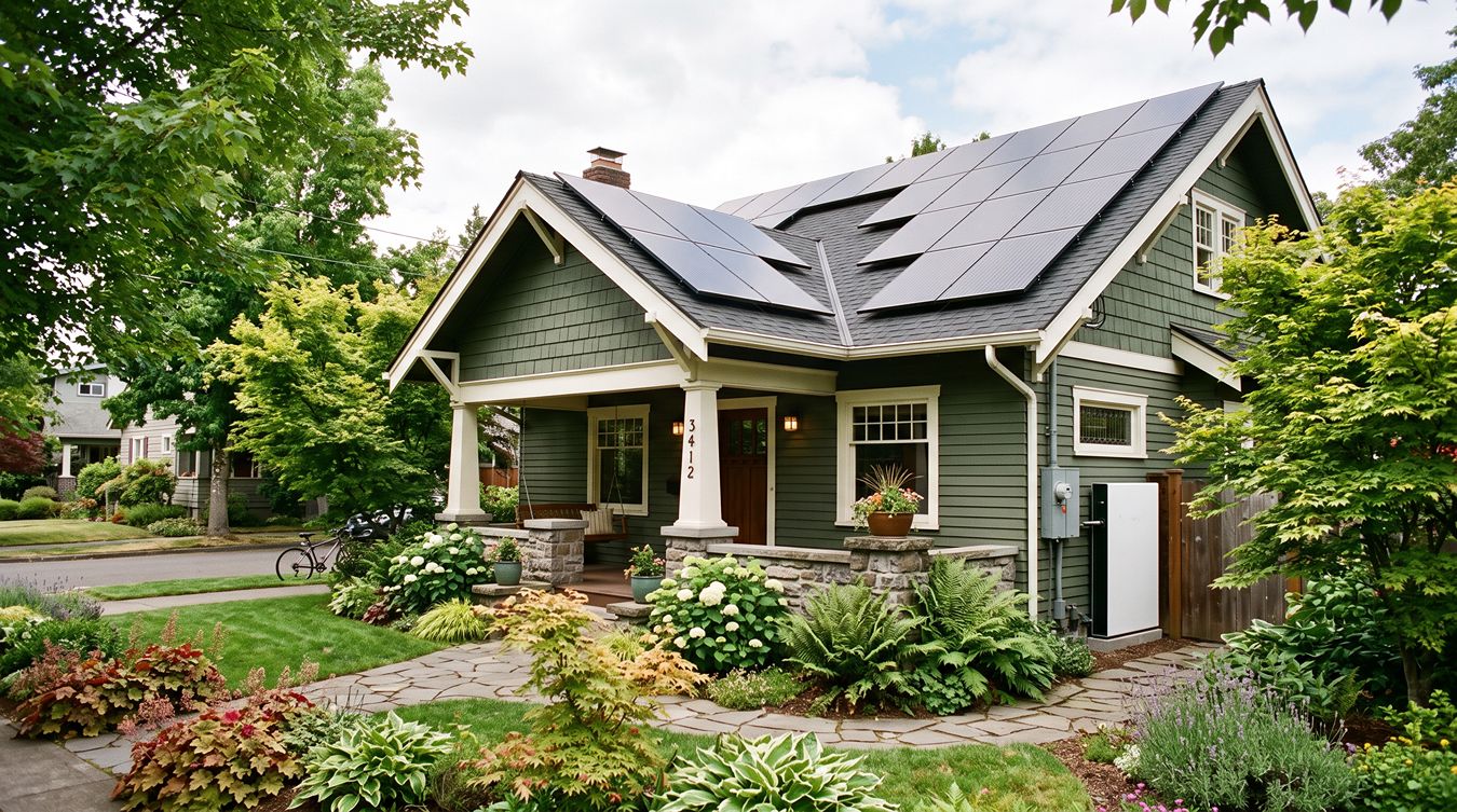 A home with solar and battery.