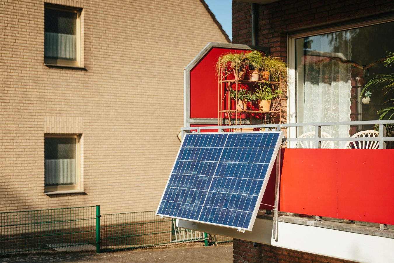 Balcony solar panels.