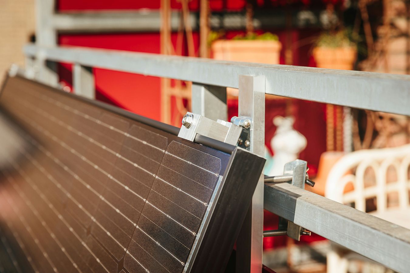 Detail of balcony solar panels.