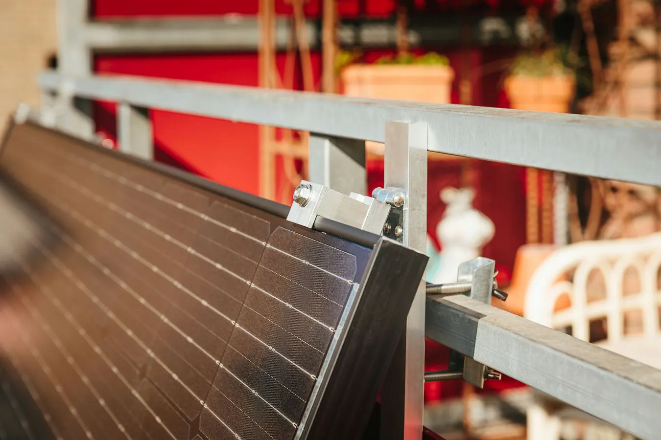 Detail of balcony solar panels.